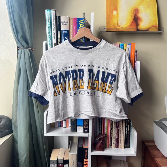 Trau & Loevner Tops - Vintage Notre Dame Cropped T-Shirt